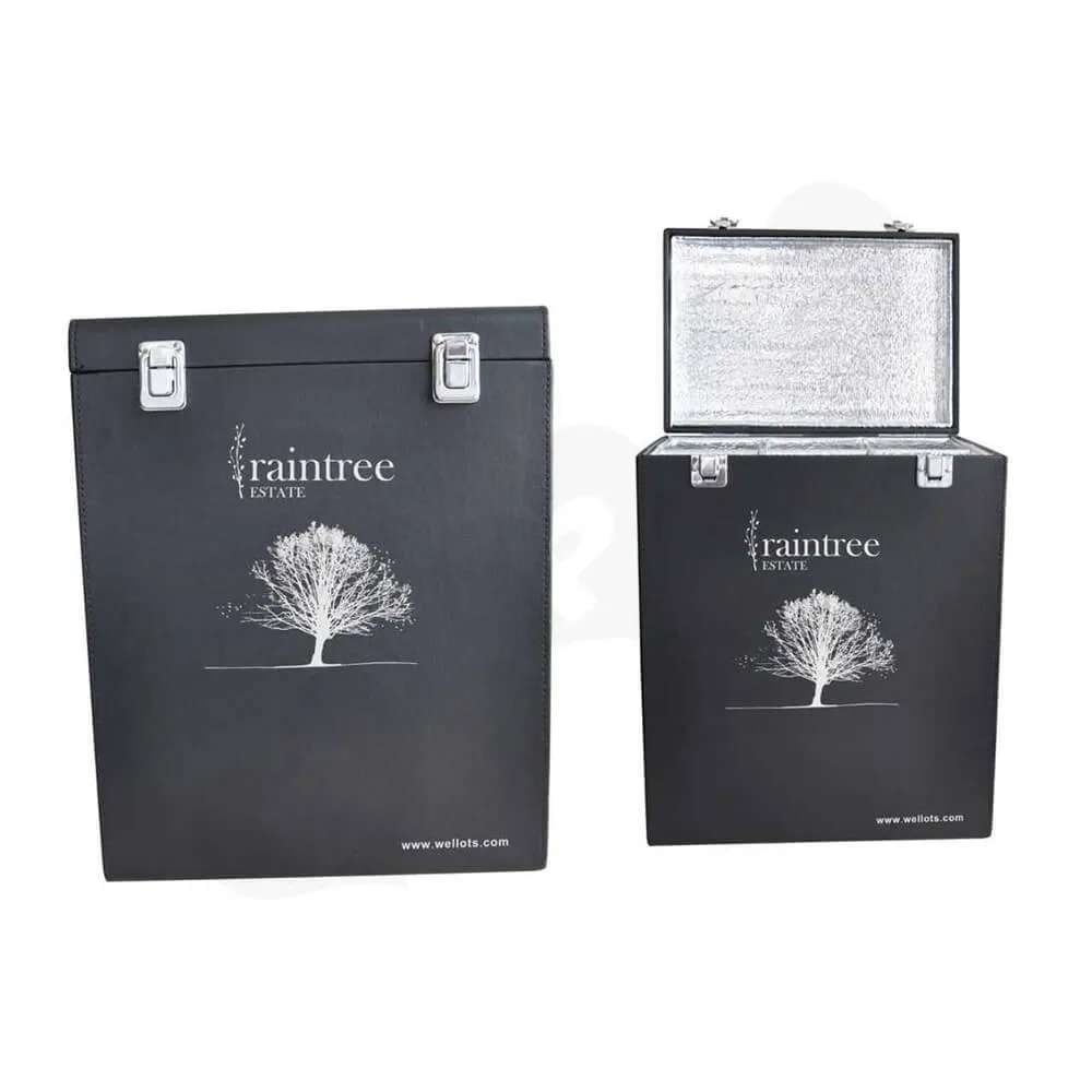 Custom Cardboard Insulated Wine Box Suitcase Side View Three