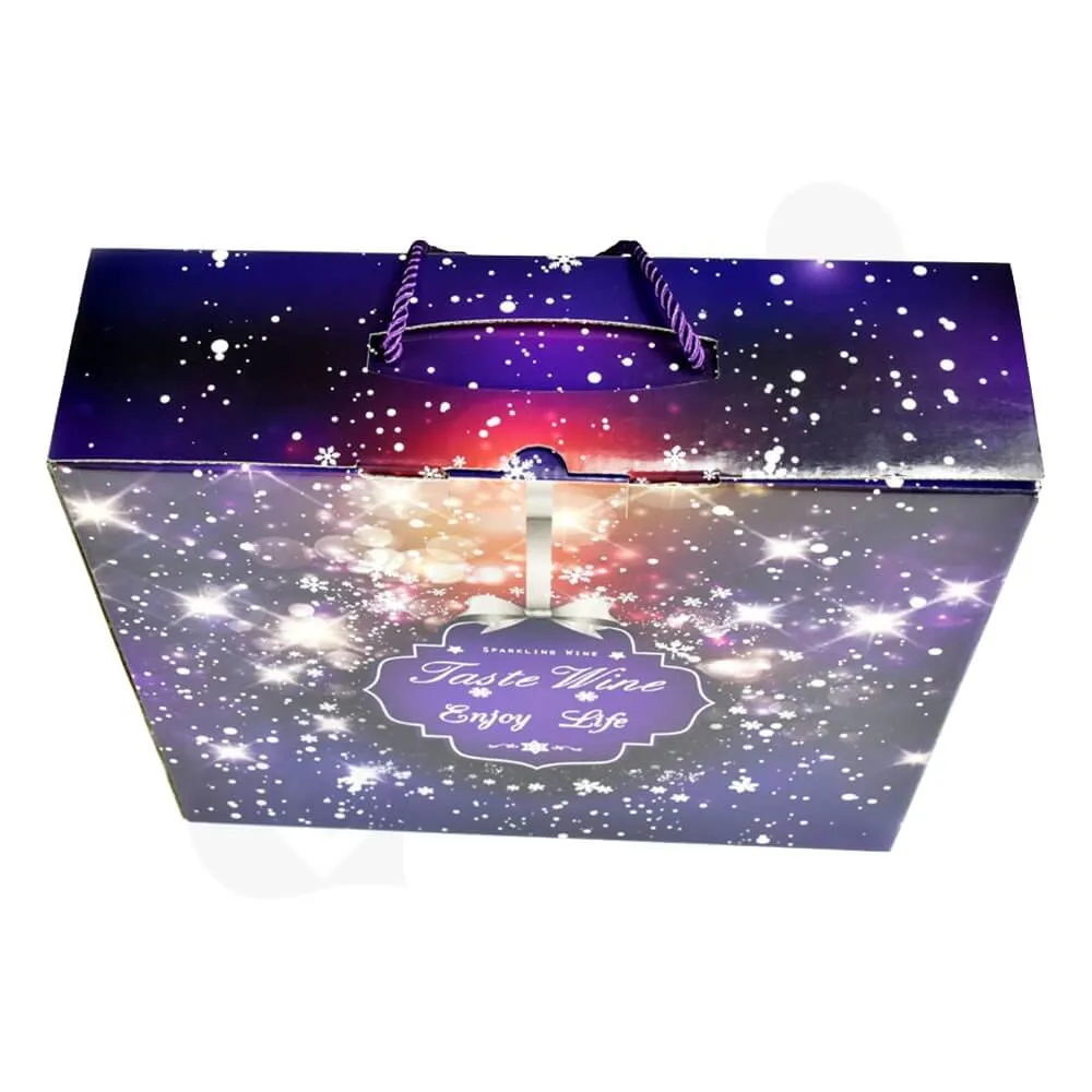 Custom Corrugated Wine Carton Box Side View Three