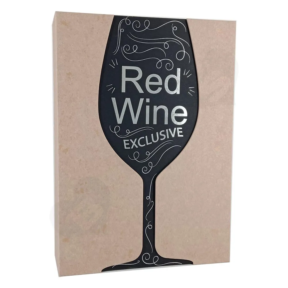 Custom Die Cut Gift Box For Red Wine Side View Three