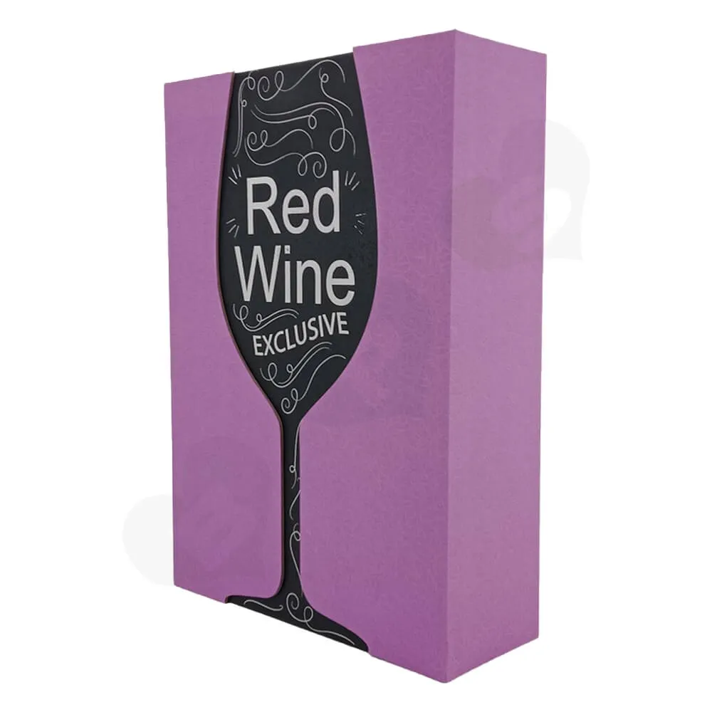 Custom Die Cut Gift Box For Red Wine Side View Two