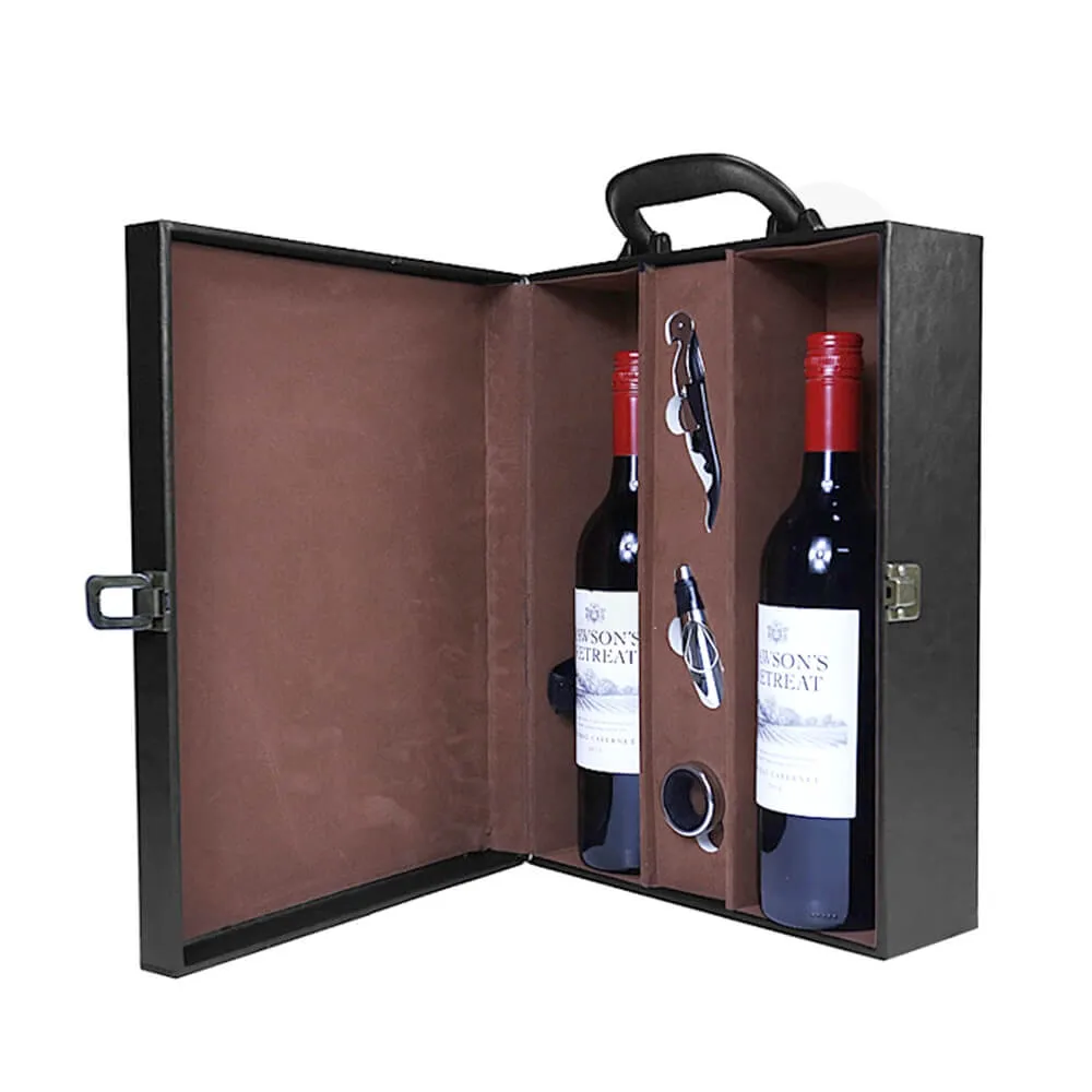 Custom Embossed Logo Cardboard Suitcase For Wine Side View Four