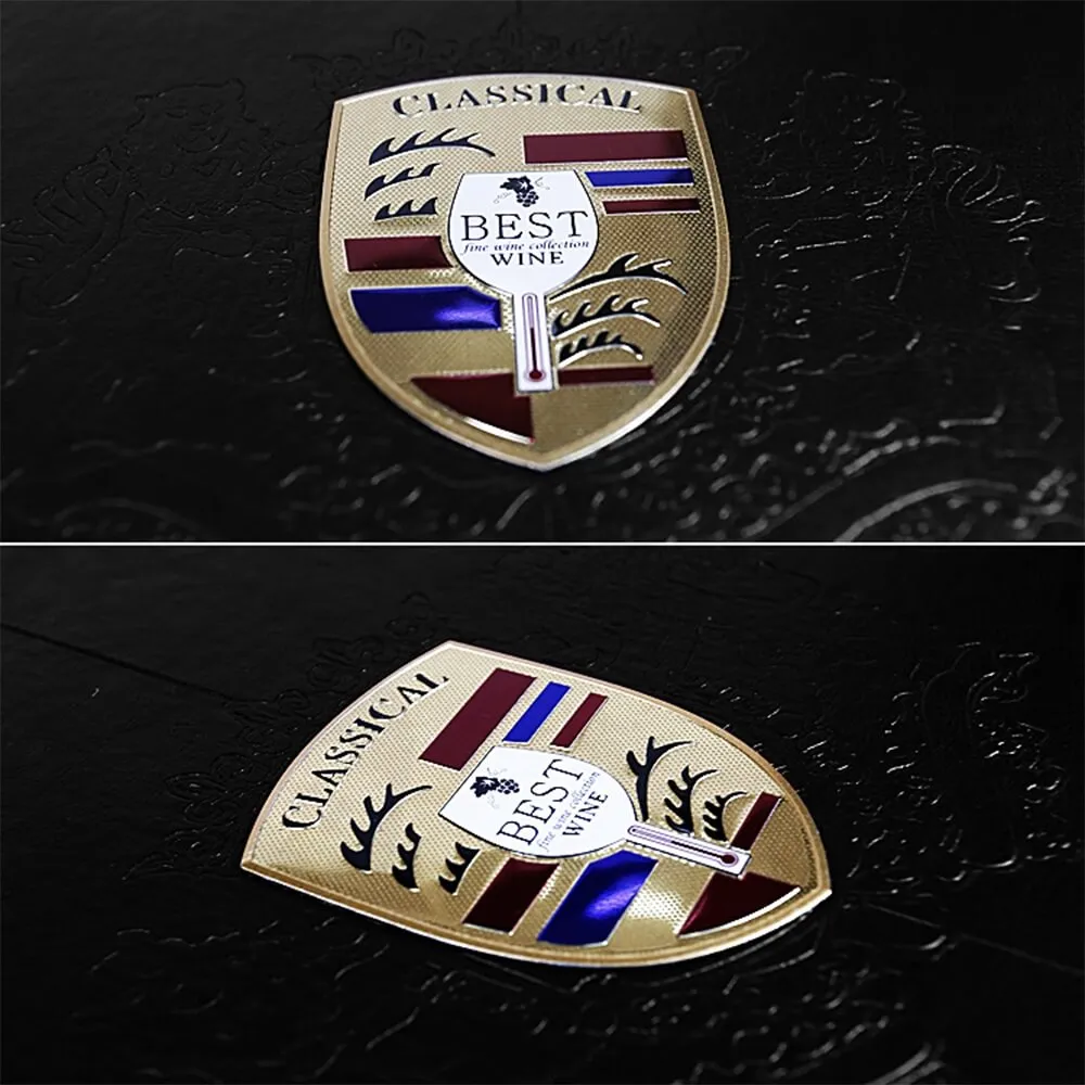 Custom Embossed Logo Cardboard Suitcase For Wine Side View Two