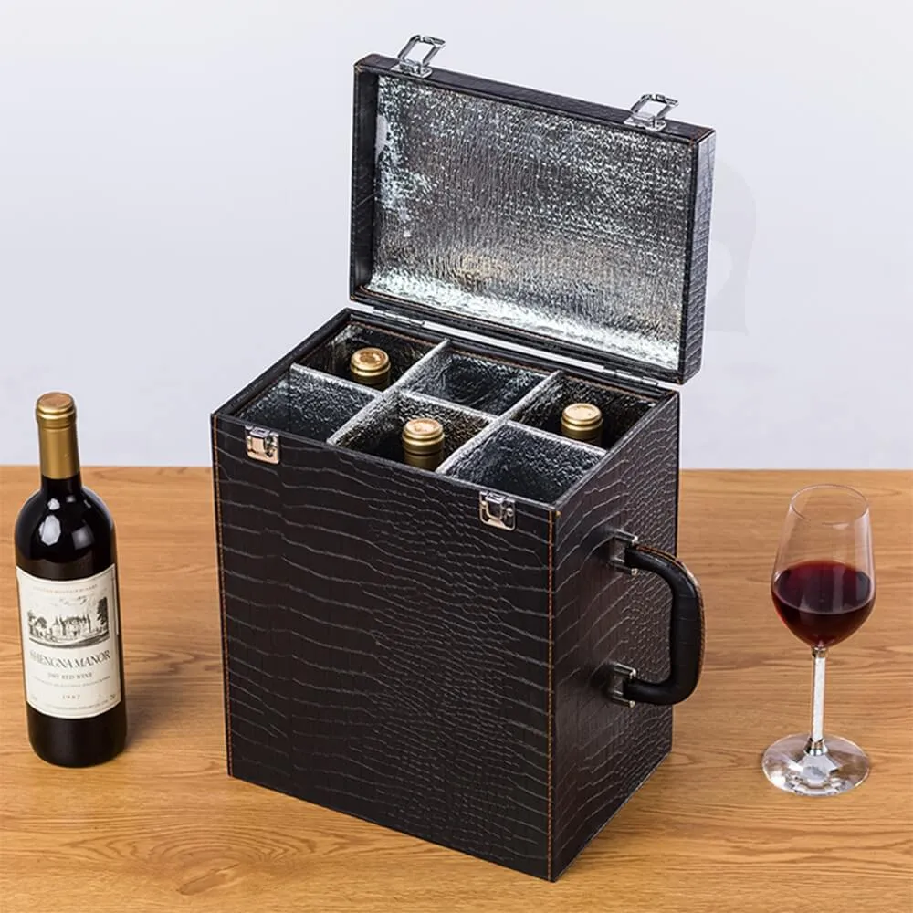 Custom Hinged Lid Insulated Cardboard Wine Boxes Side View Five