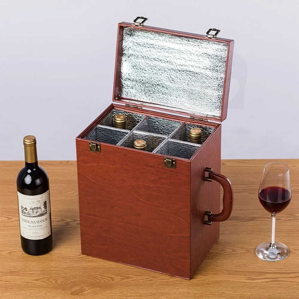 Custom Hinged Lid Insulated Cardboard Wine Boxes Side View Four