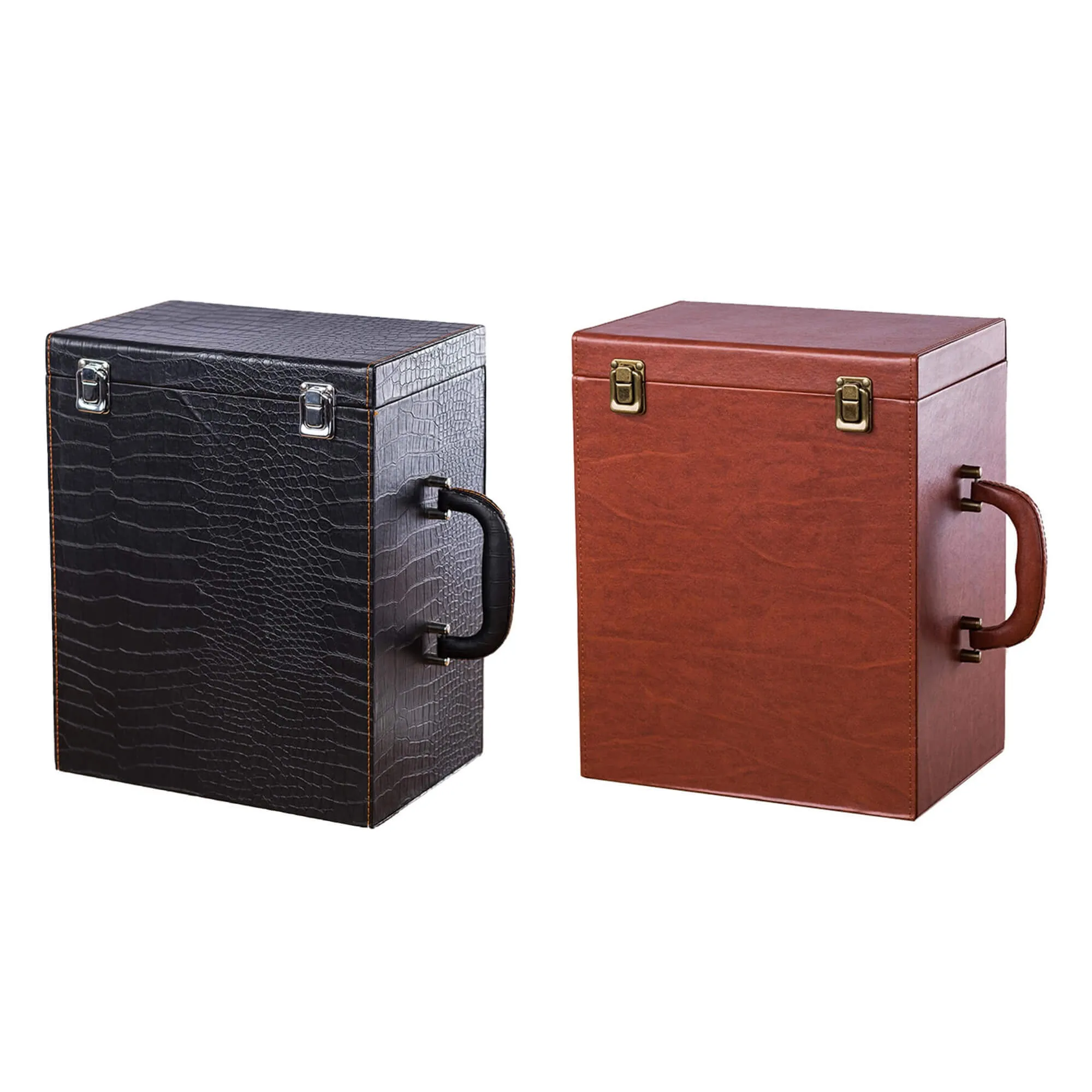 Custom Hinged Lid Insulated Cardboard Wine Boxes Side View One