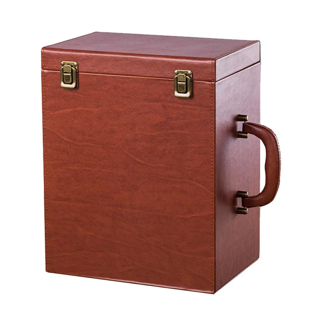 Custom Hinged Lid Insulated Cardboard Wine Boxes Side View Three
