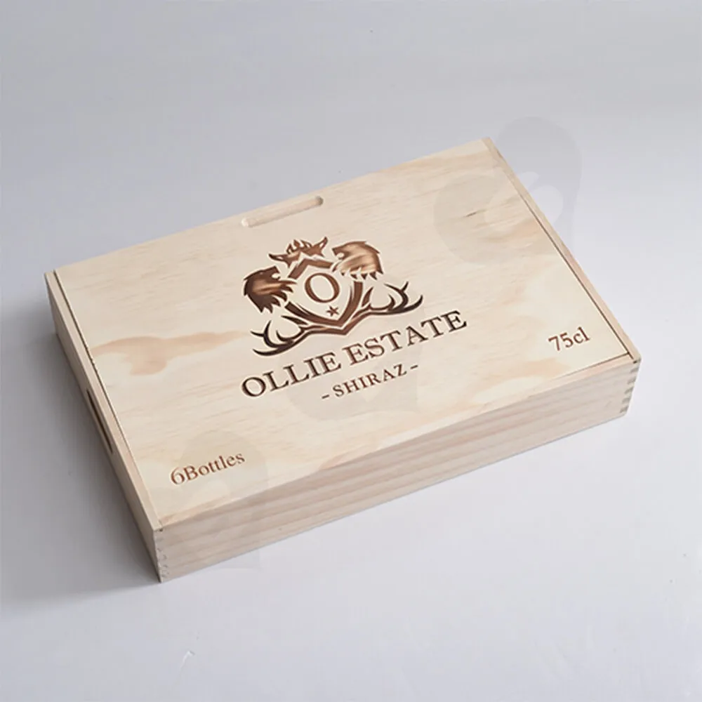 Custom Laser Printed Wine Box Side View Five