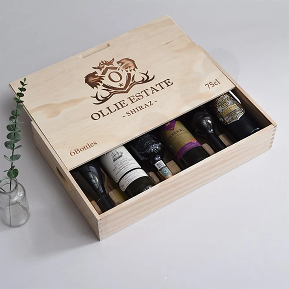 Custom Laser Printed Wine Box Side View Four
