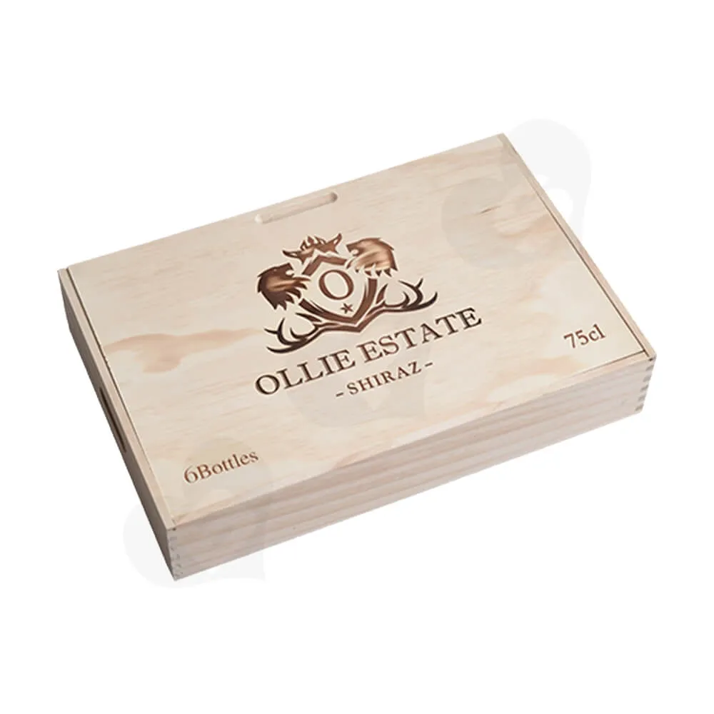 Custom Laser Printed Wine Box Side View One