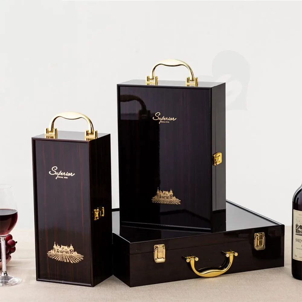 Etagère à Bouteilles de Vin en Bois, 2 Niveaux 4 Bouteilles Casier à