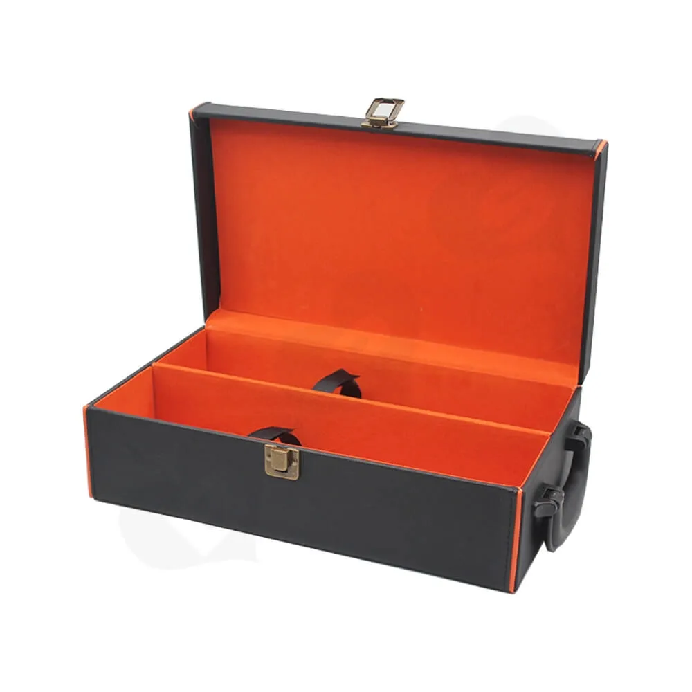 Custom Logo Printed Wine Suitcase Side View One