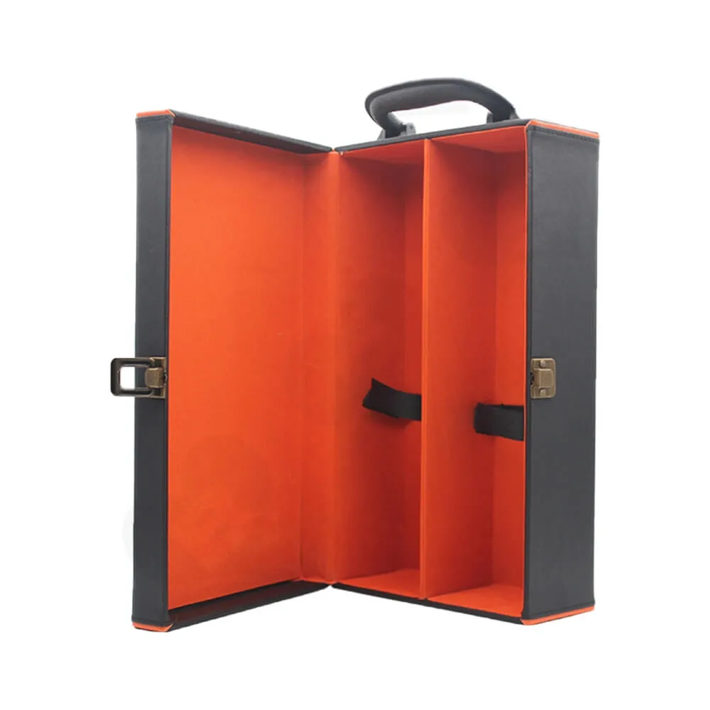 Custom Logo Printed Wine Suitcase Side View Two