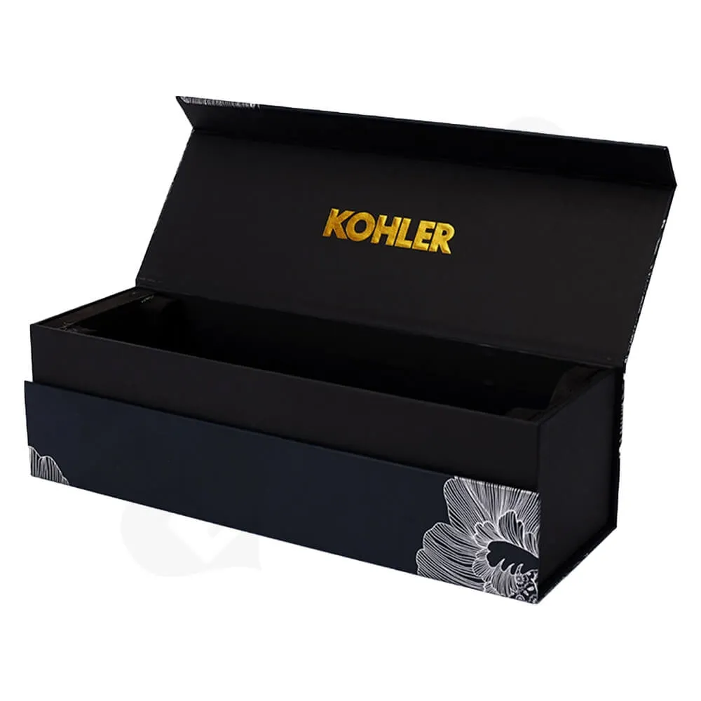 Custom Printed Cardboard Magnetic Closure Box For Wine Side View Four