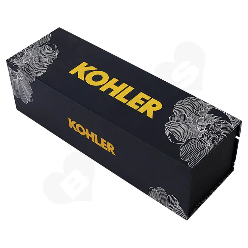 Custom Printed Cardboard Magnetic Closure Box For Wine Side View One