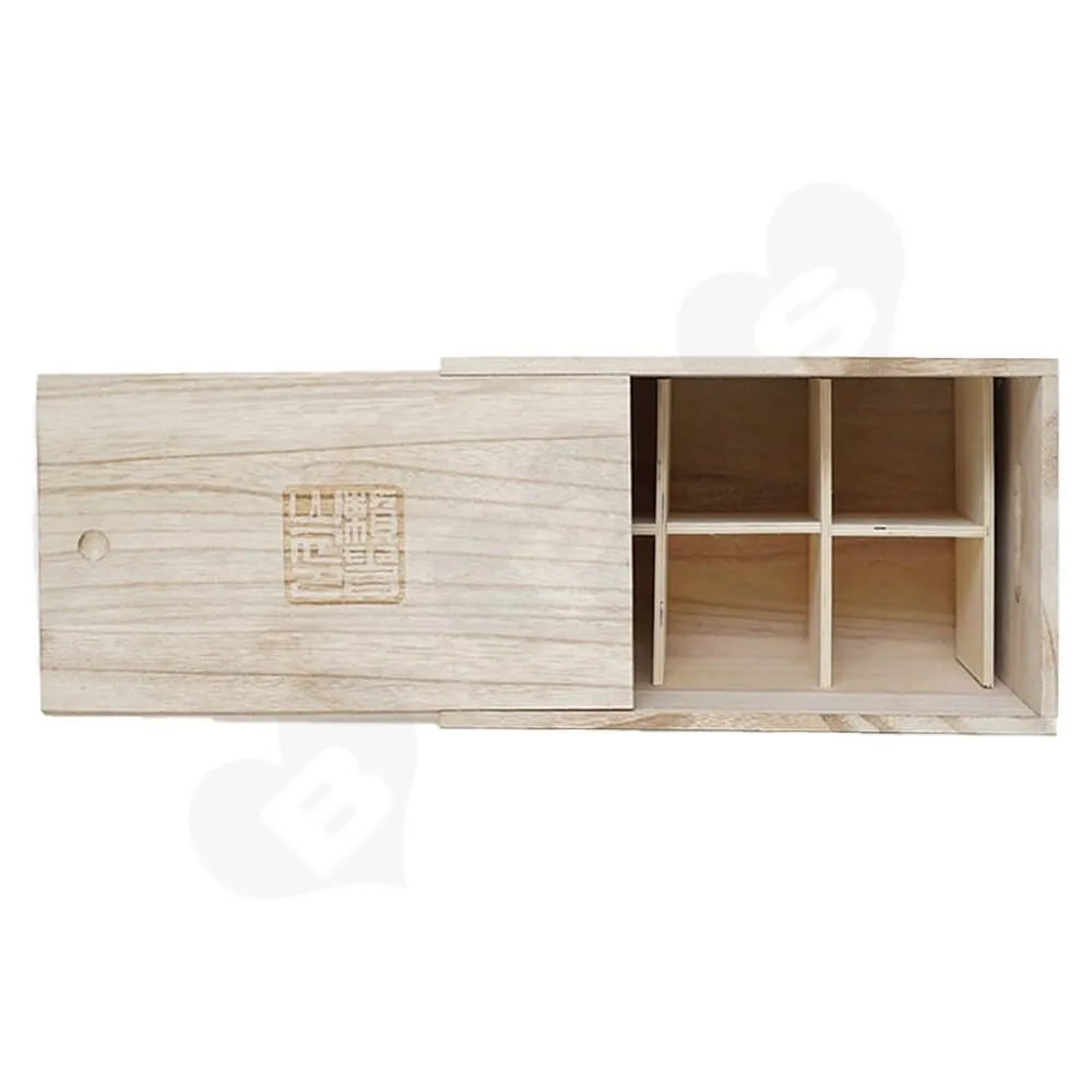 Custom Printed Wooden Case For Six Pack Wine Side View Three