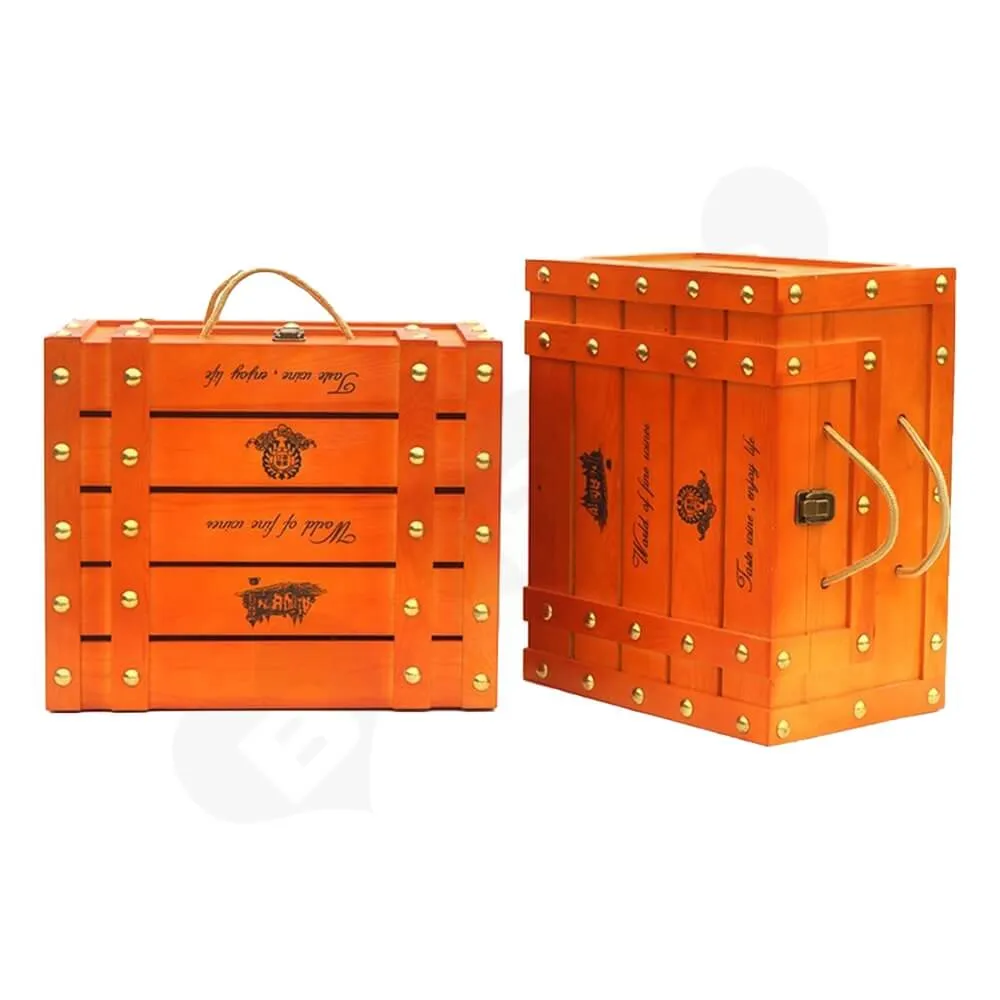 Custom Take Away Retail Six Pack Wine Box Side View One