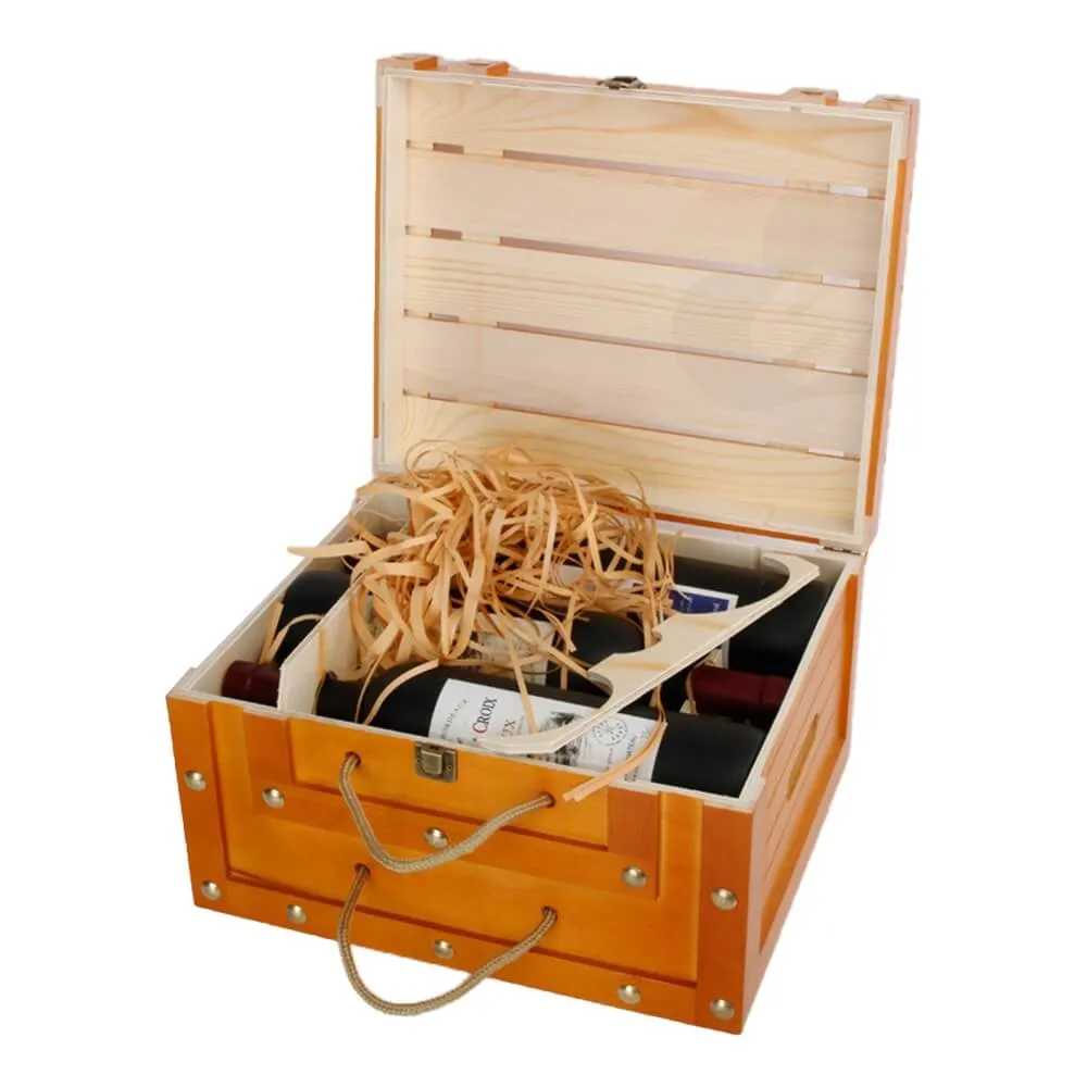 Custom Take Away Retail Six Pack Wine Box Side View Three