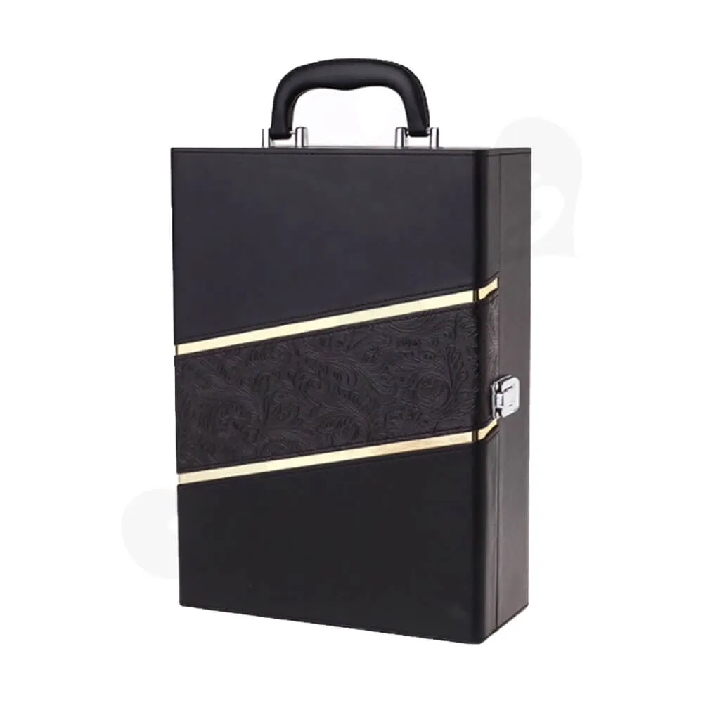 Custom Wine Gift Box With Handle Side View One