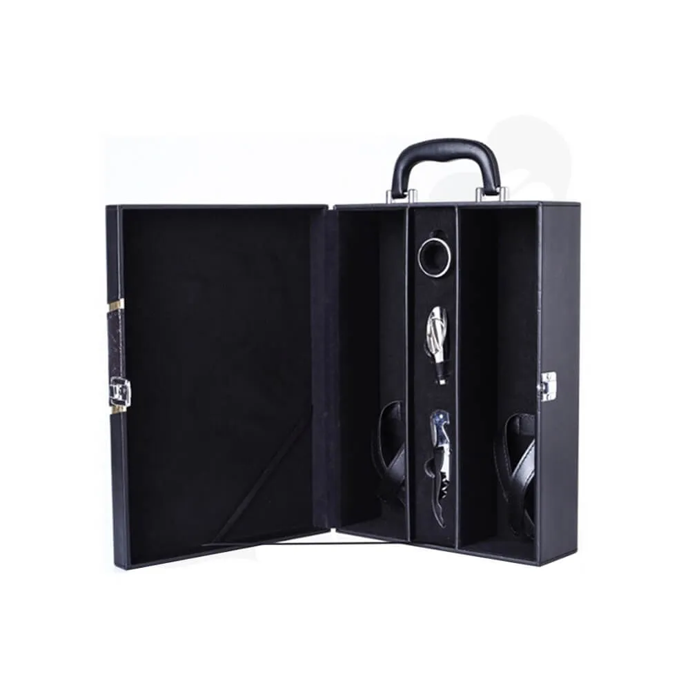 Custom Wine Gift Box With Handle Side View Three