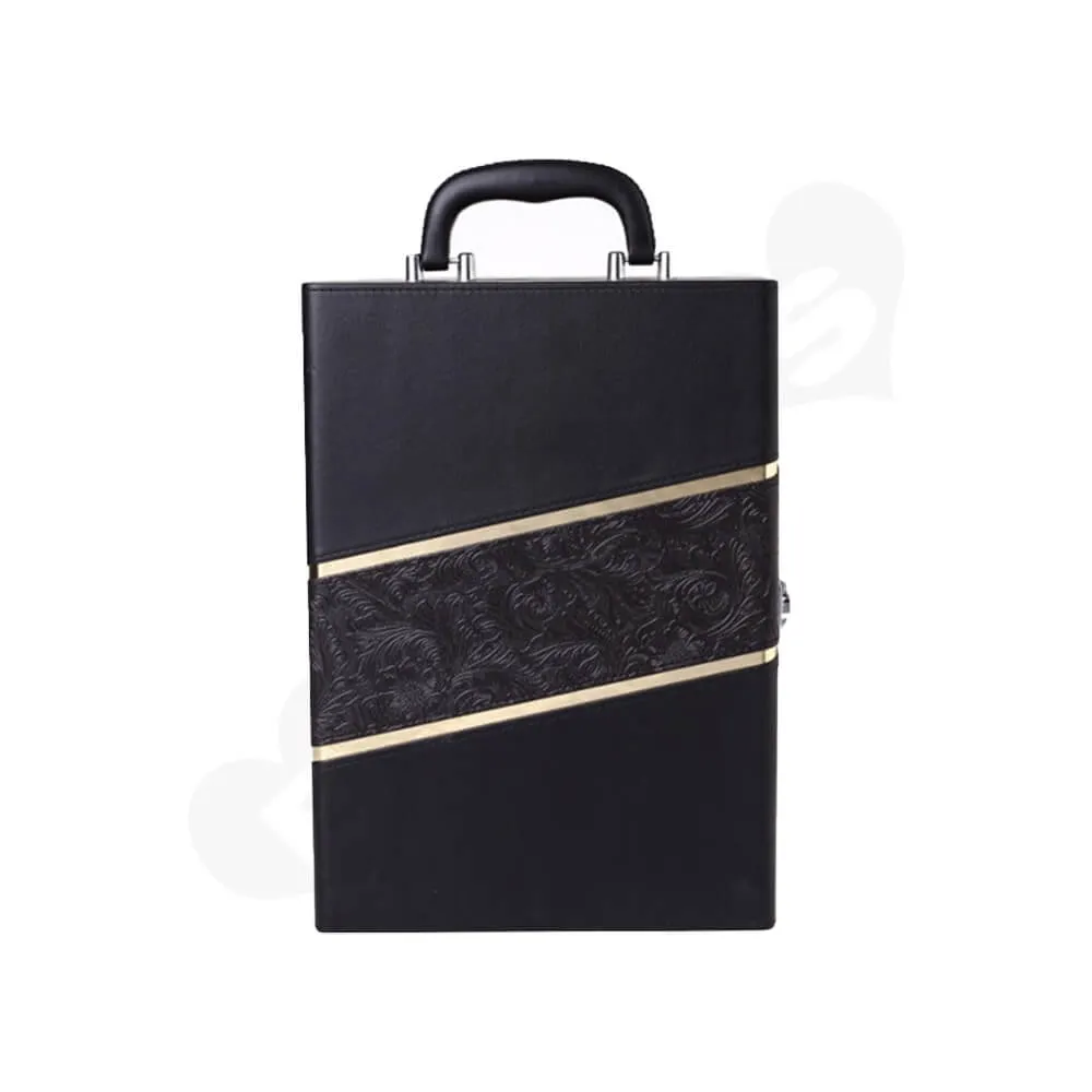 Custom Wine Gift Box With Handle Side View Two