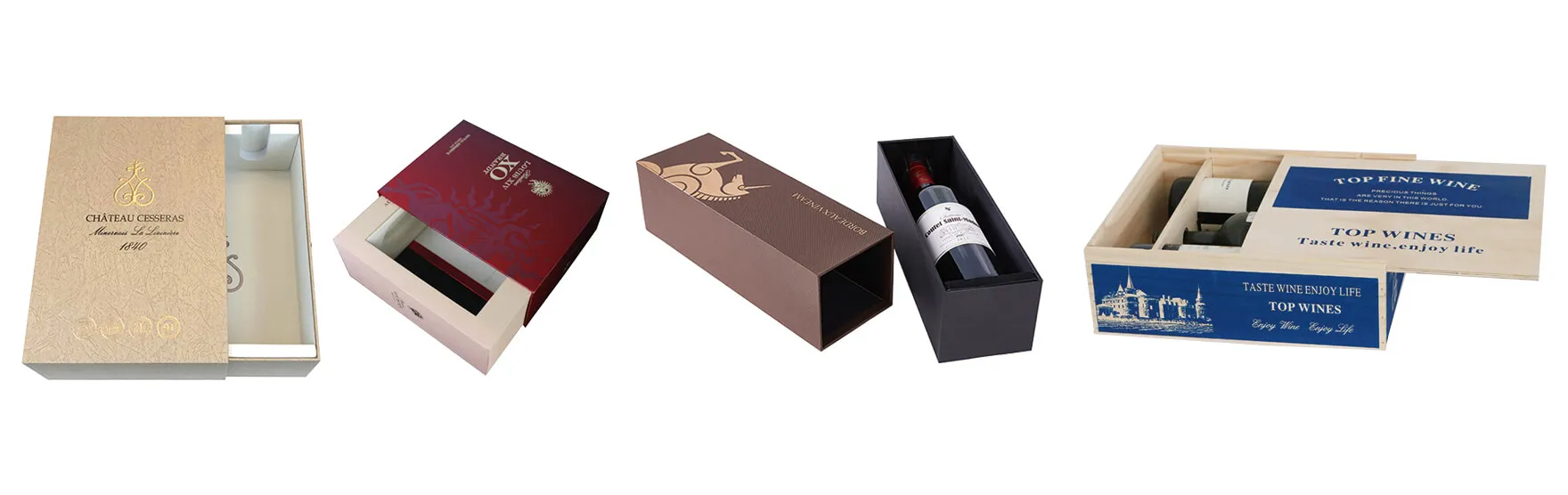 Drawer Style Box For Packing Wine Bottle