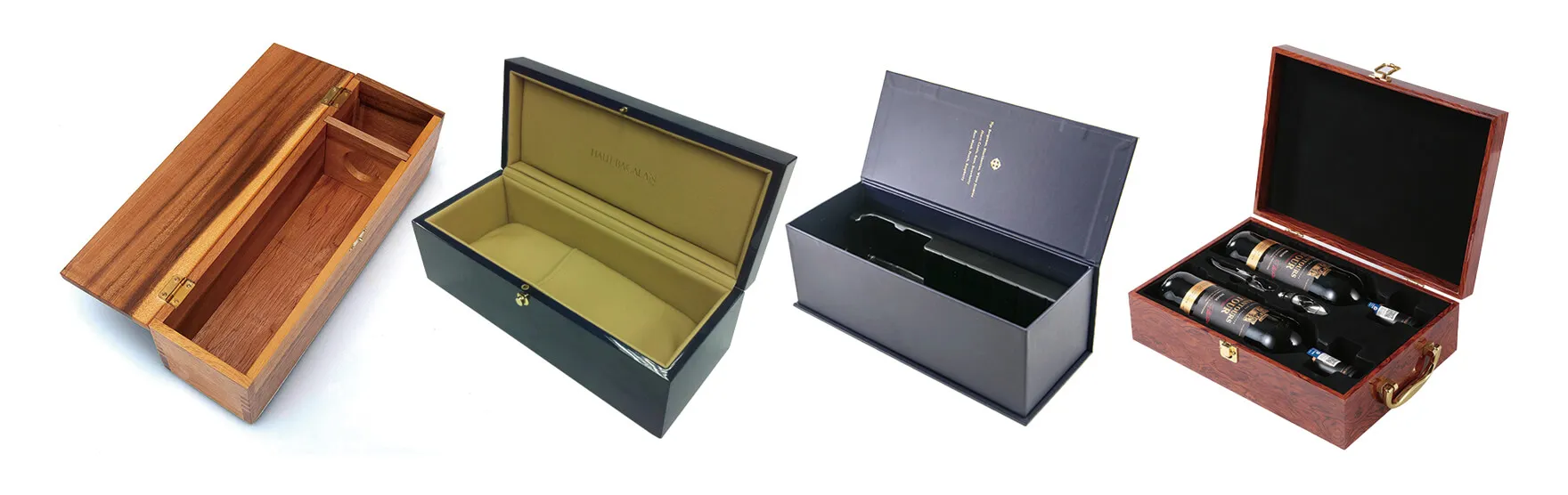 Hinged Lid Wine Packaging Boxes