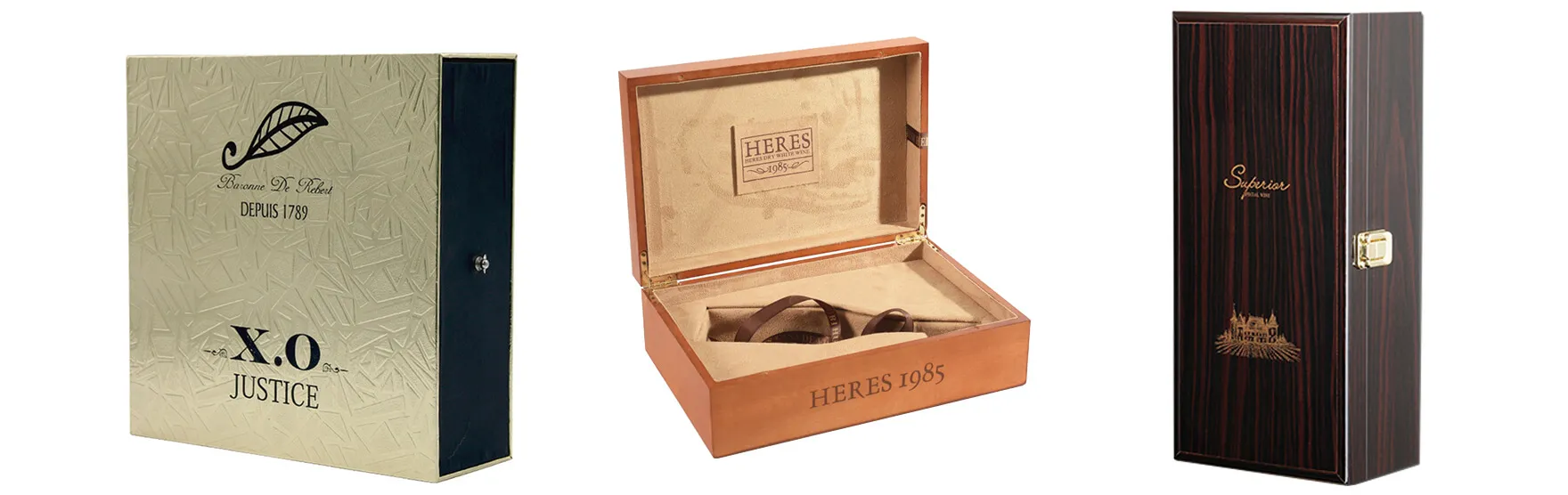 Medium Density Fiberboard Made Wine Suitcase Box