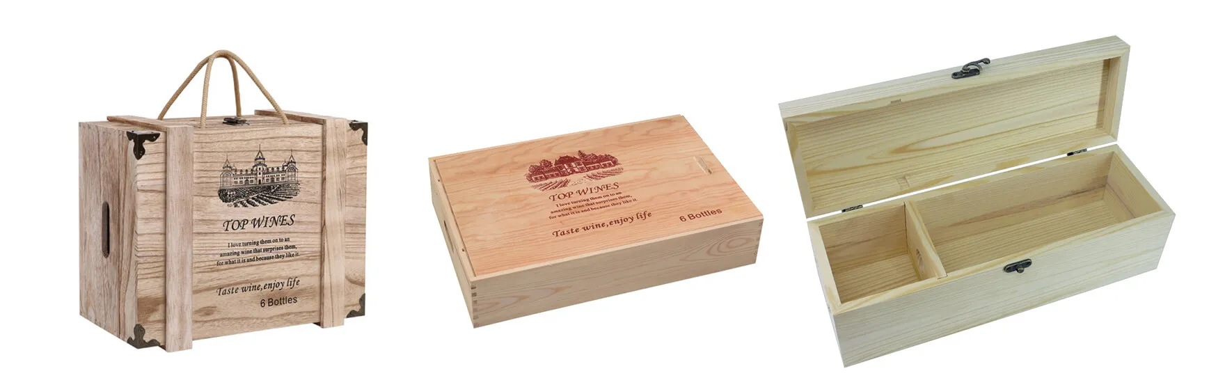Pine Wood Wine Box