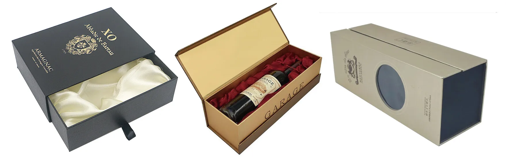 Rigid Hard Cardboard Gift Box For Wine Bottle