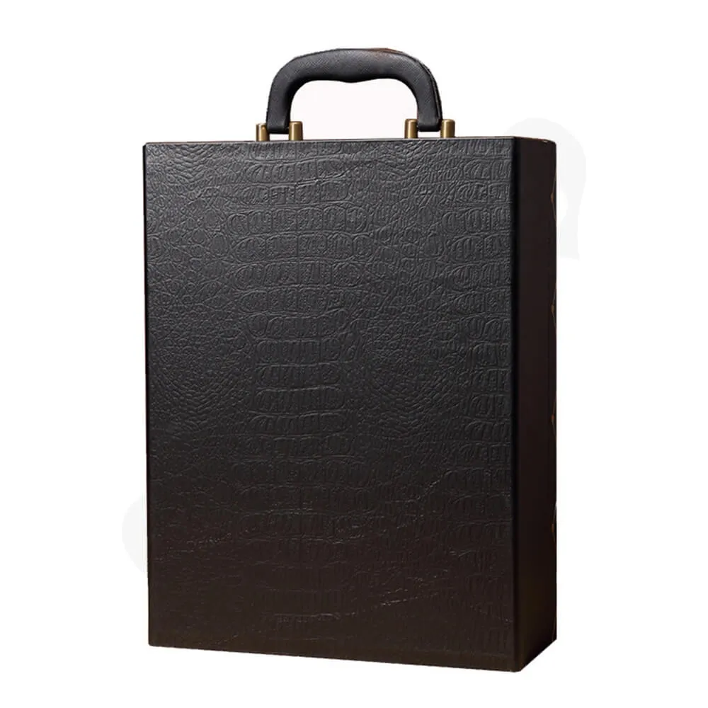 Diamond Pattern Two Pack Wine Box Side View Four