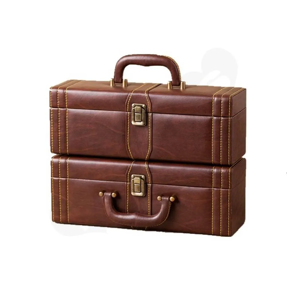 Durable PU Leather Wine Box Kit Side View One