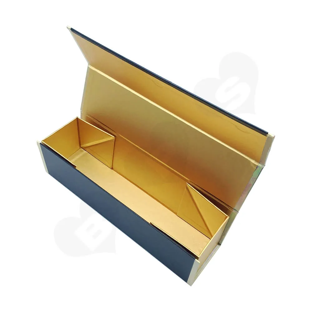 Laser Printed Logo Wine Gift Box Foldable Structure Side View Three