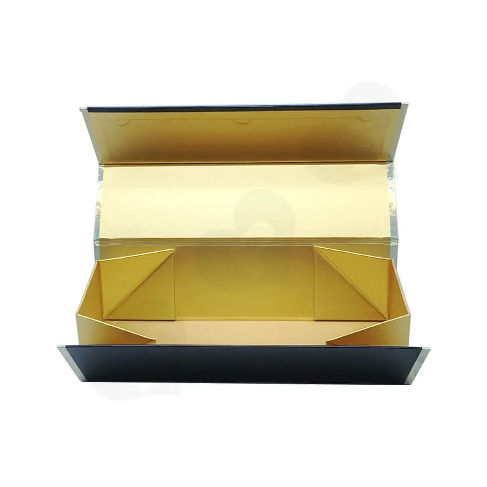 Laser Printed Logo Wine Gift Box Foldable Structure Side View Two