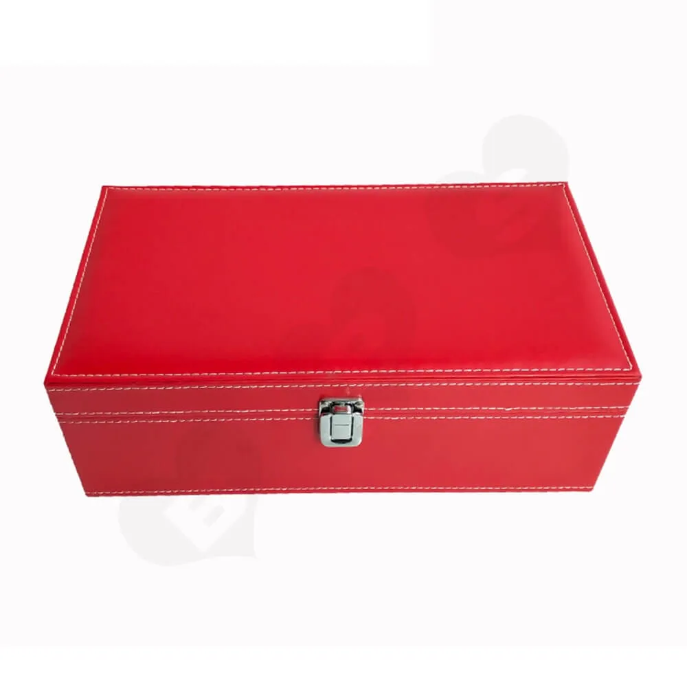 Red Color Wine Box Kit With Personalized Logo Side View Four