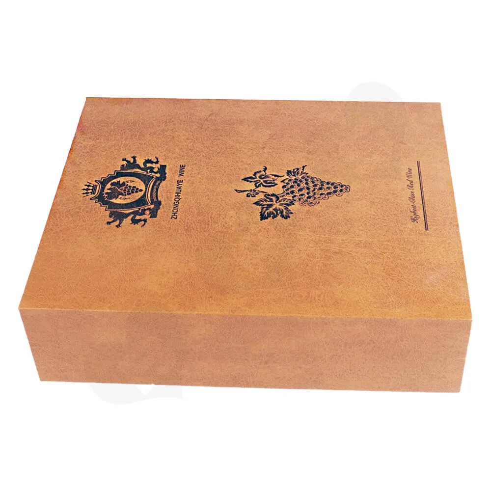 Specialty Pattern Texture Wine Box With Insert Linen Side View Two
