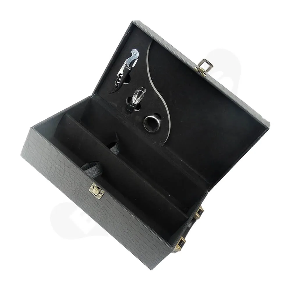 Wine Kit Packaging Box With Crocodile Pattern Side View Four