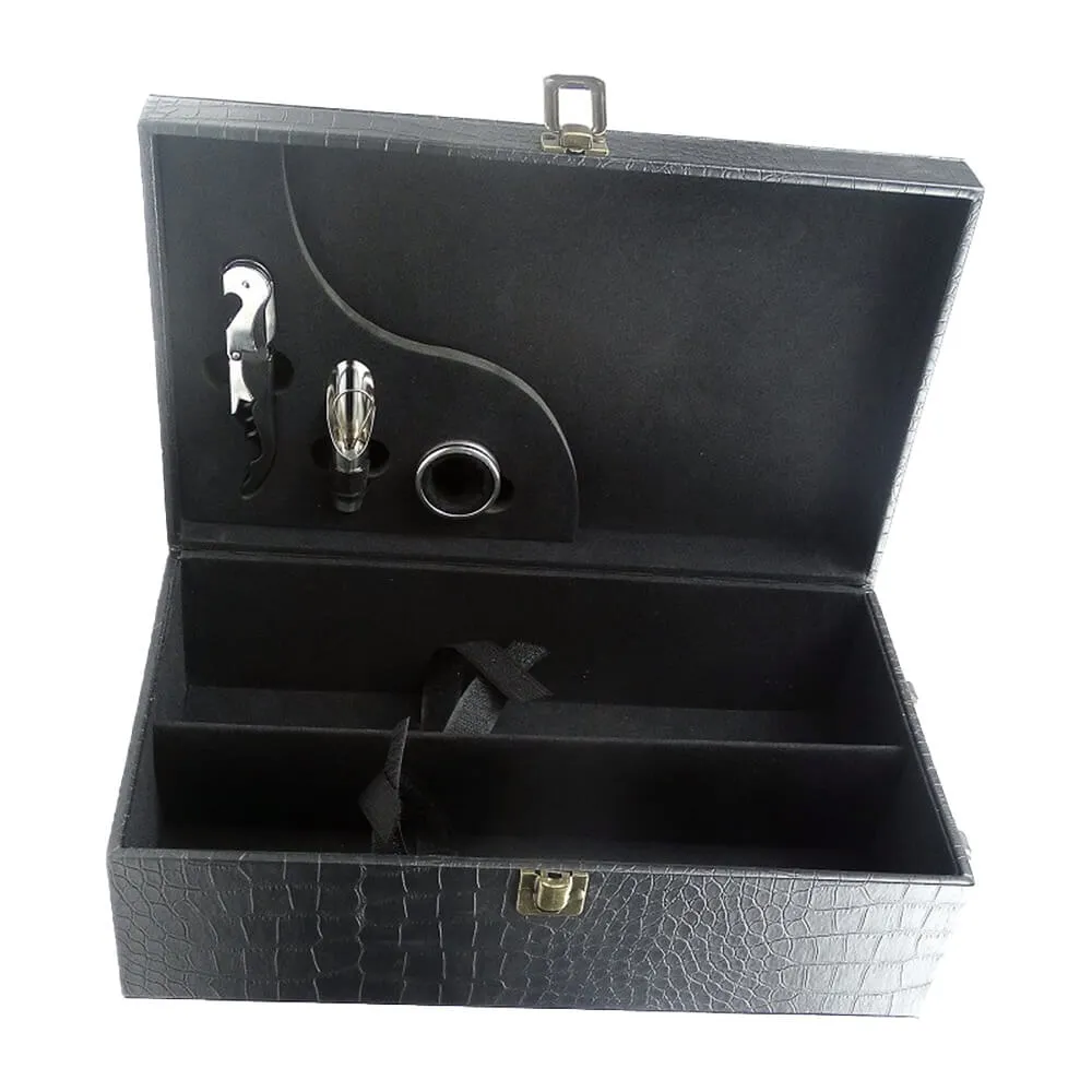 Wine Kit Packaging Box With Crocodile Pattern Side View Two