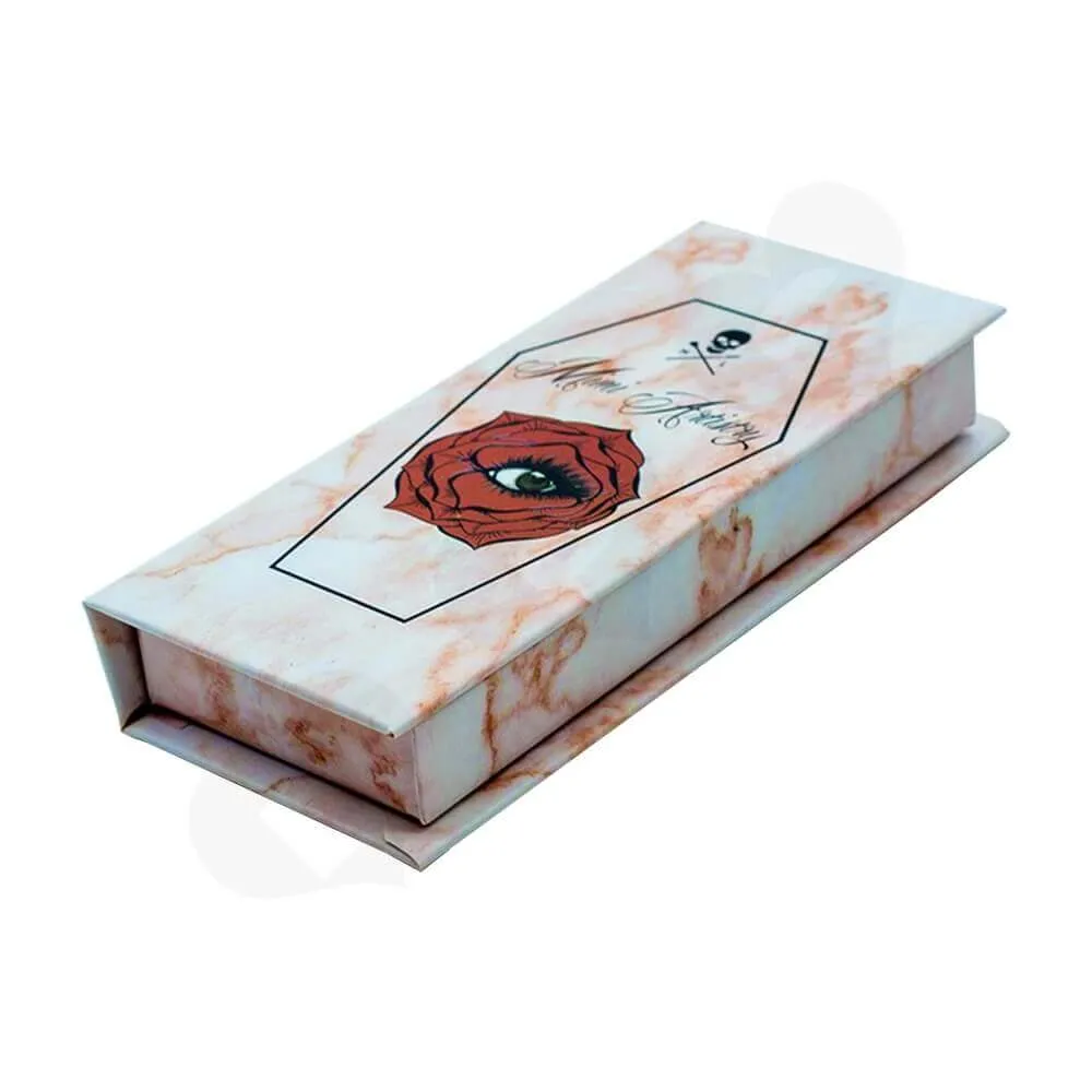 Branded Eyelash Box Double Sided Printing With String Side View One