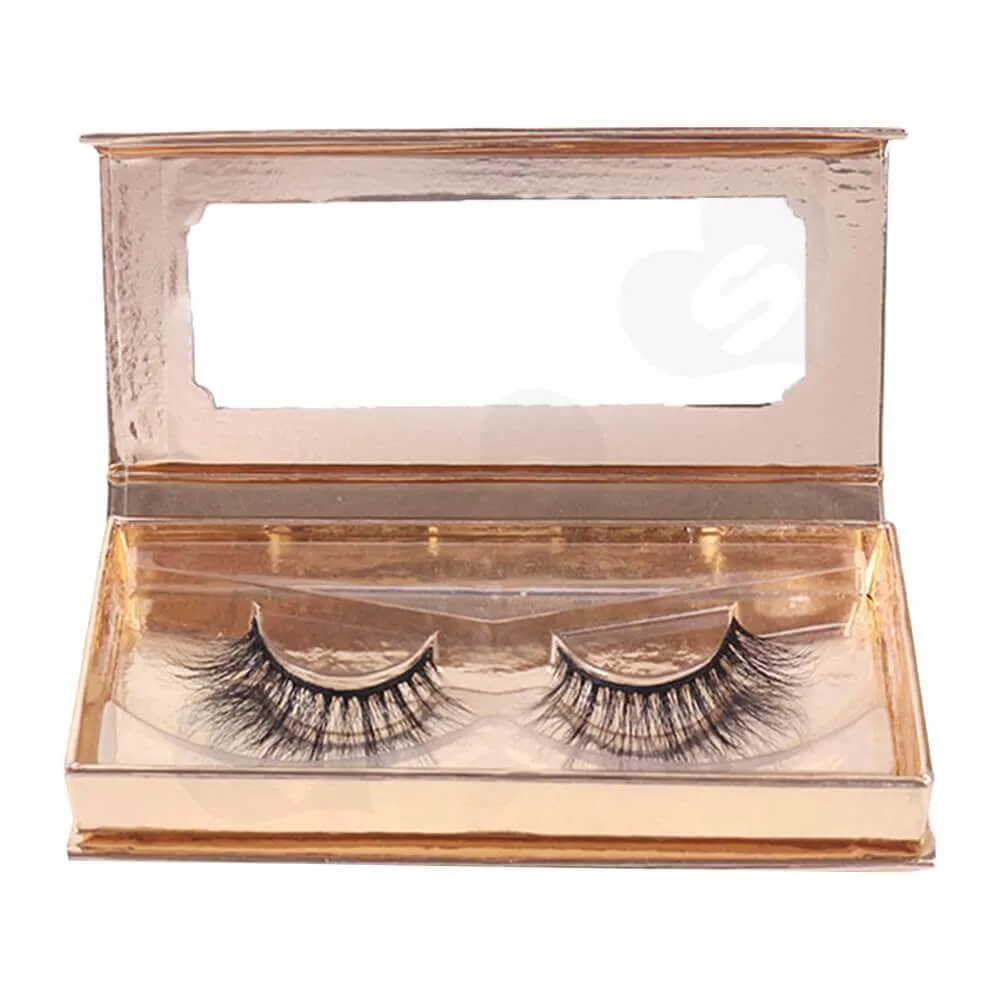 Branded Metallic Gift Box For Eyelash Packaging Side View Two