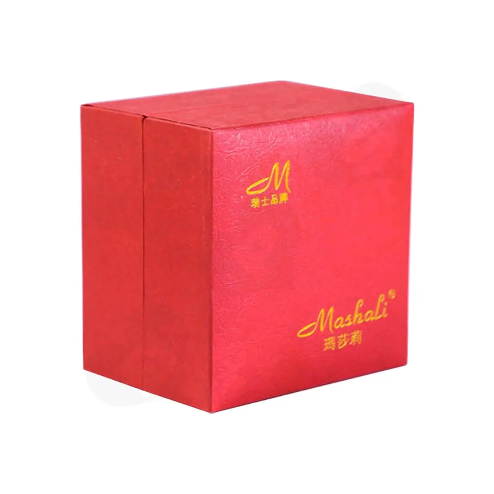 Cardboard Leather Box With Texture For Women Watch Side View One