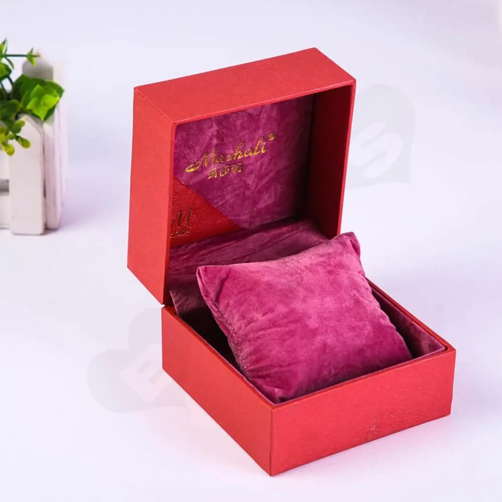 Cardboard Leather Box With Texture For Women Watch Side View Three