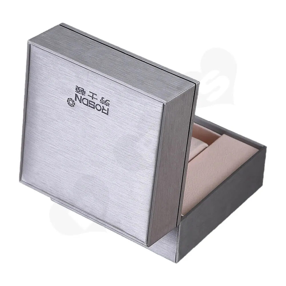 Cardboard Silver Specialty Box For Watch Side View Five