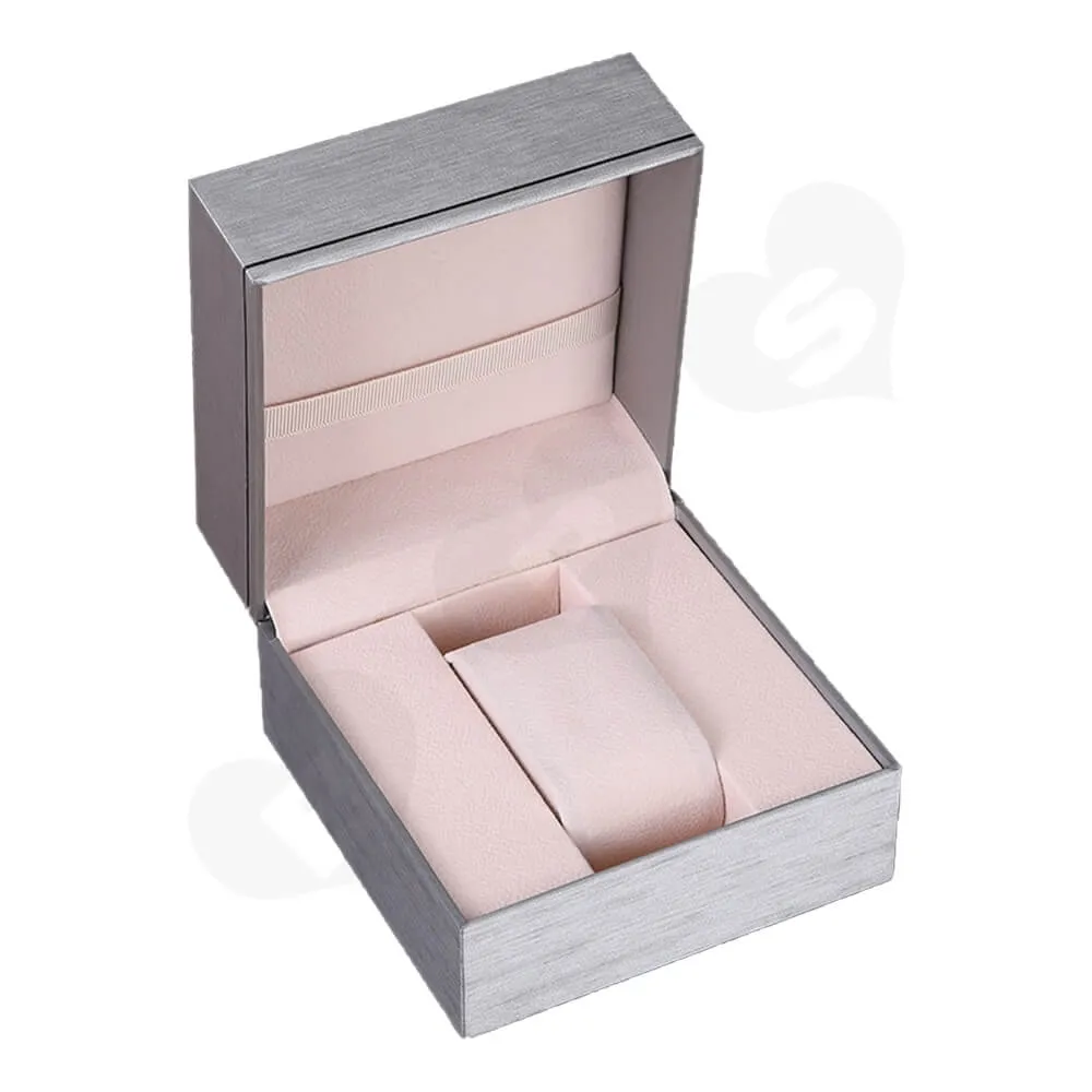 Cardboard Silver Specialty Box For Watch Side View One
