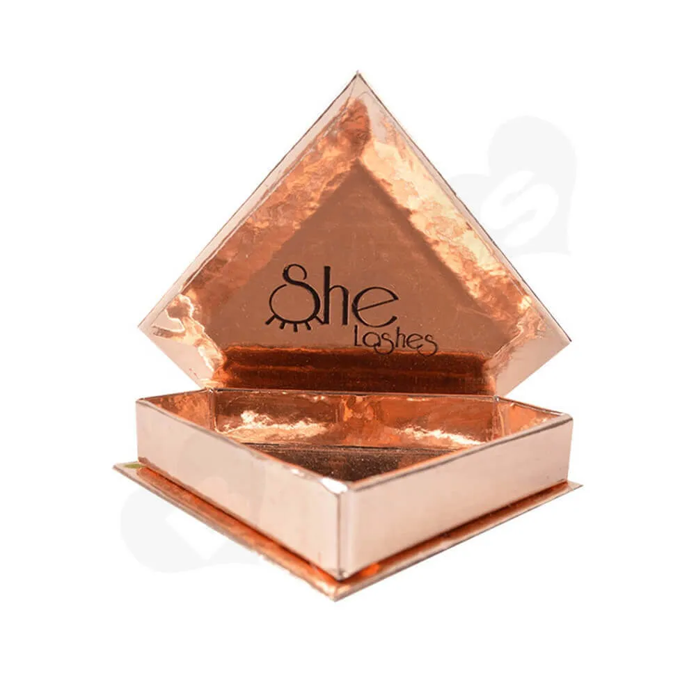 Custom Branded Diamond Shape Box For Eyelash Side View Four
