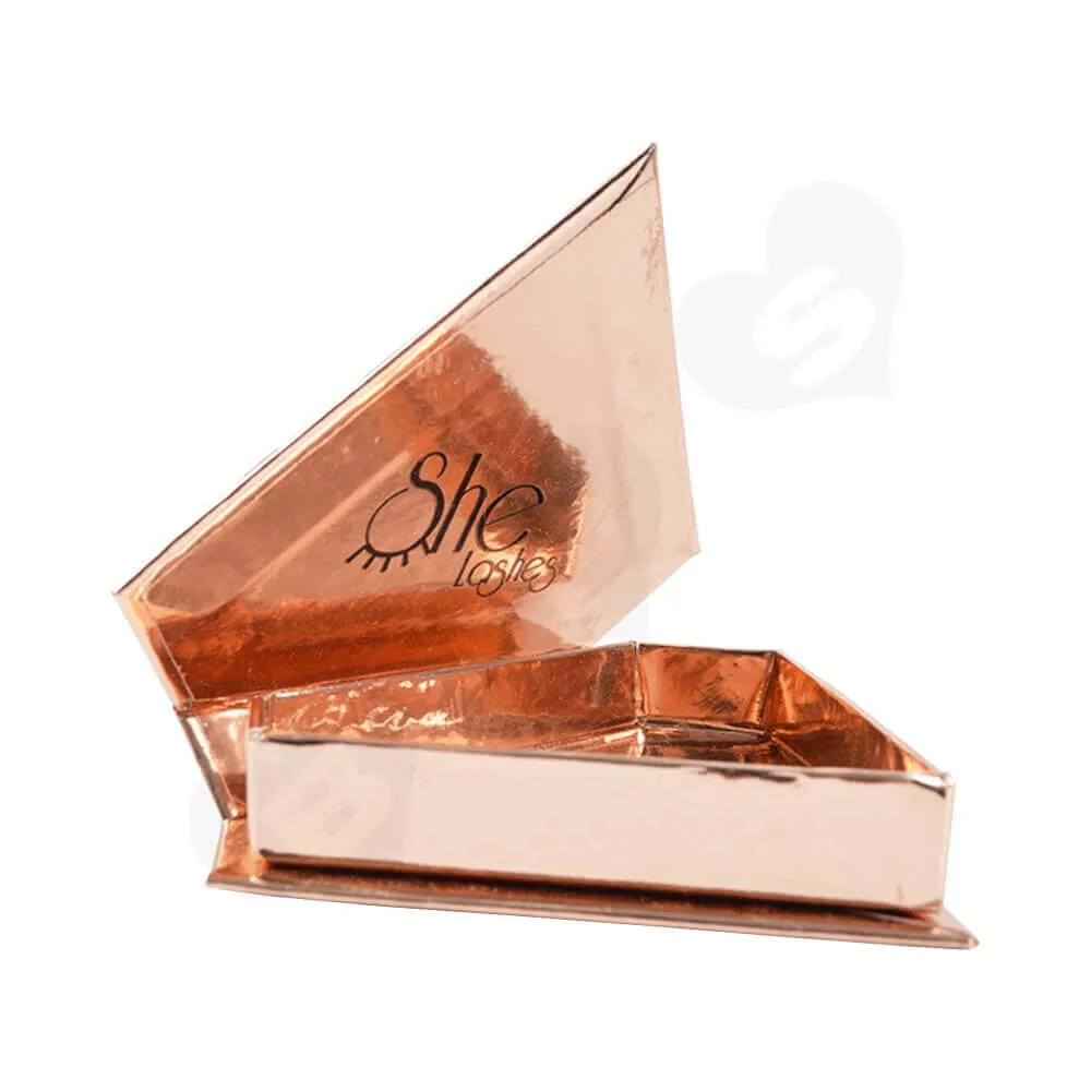Custom Branded Diamond Shape Box For Eyelash Side View One
