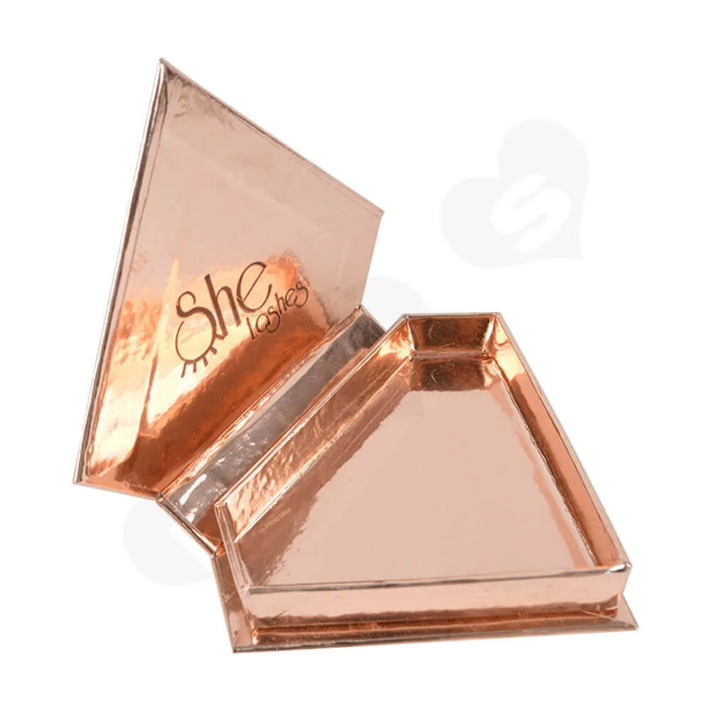 Custom Branded Diamond Shape Box For Eyelash Side View Two