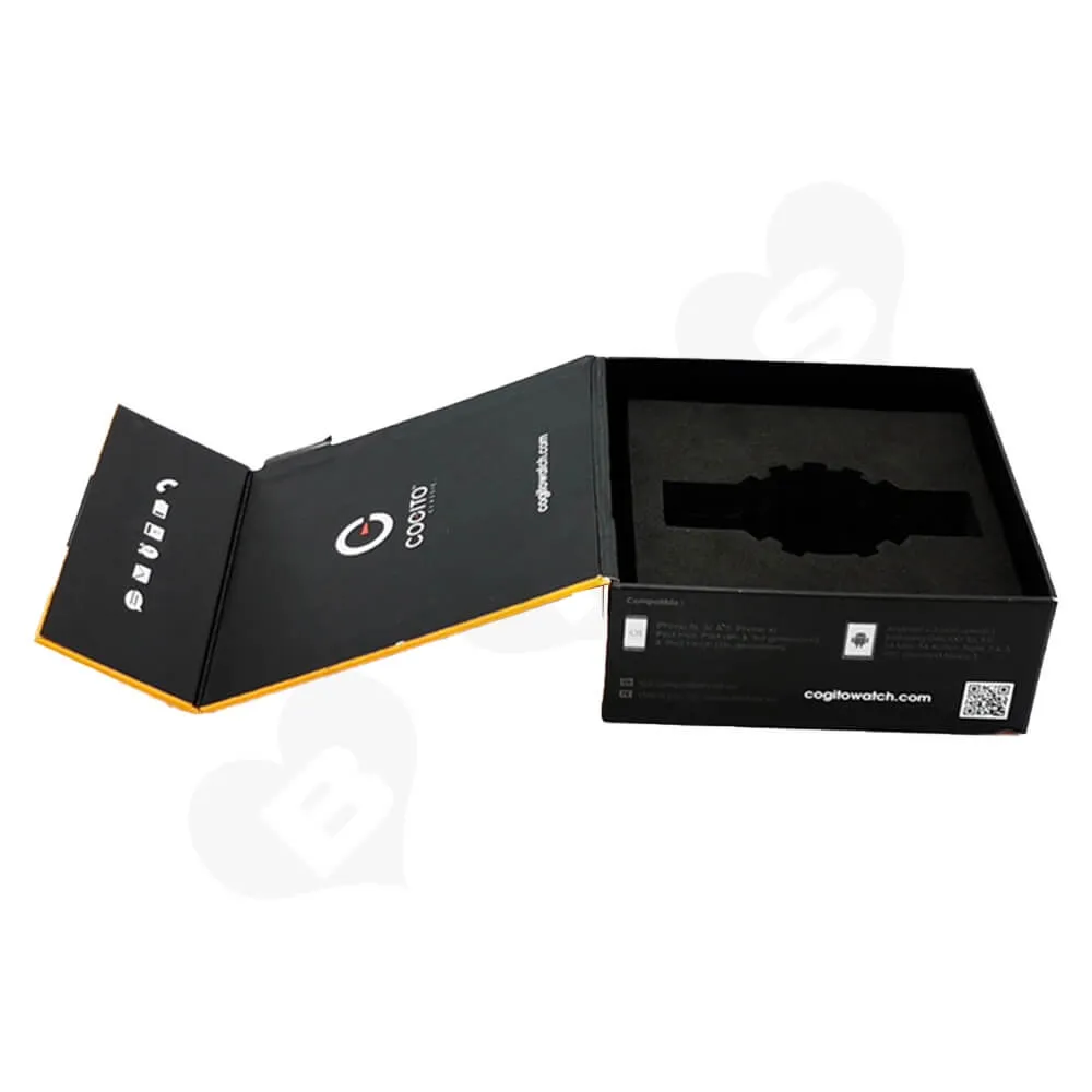 Custom Cardboard Magnetic Closure Box For Watch Side View Two