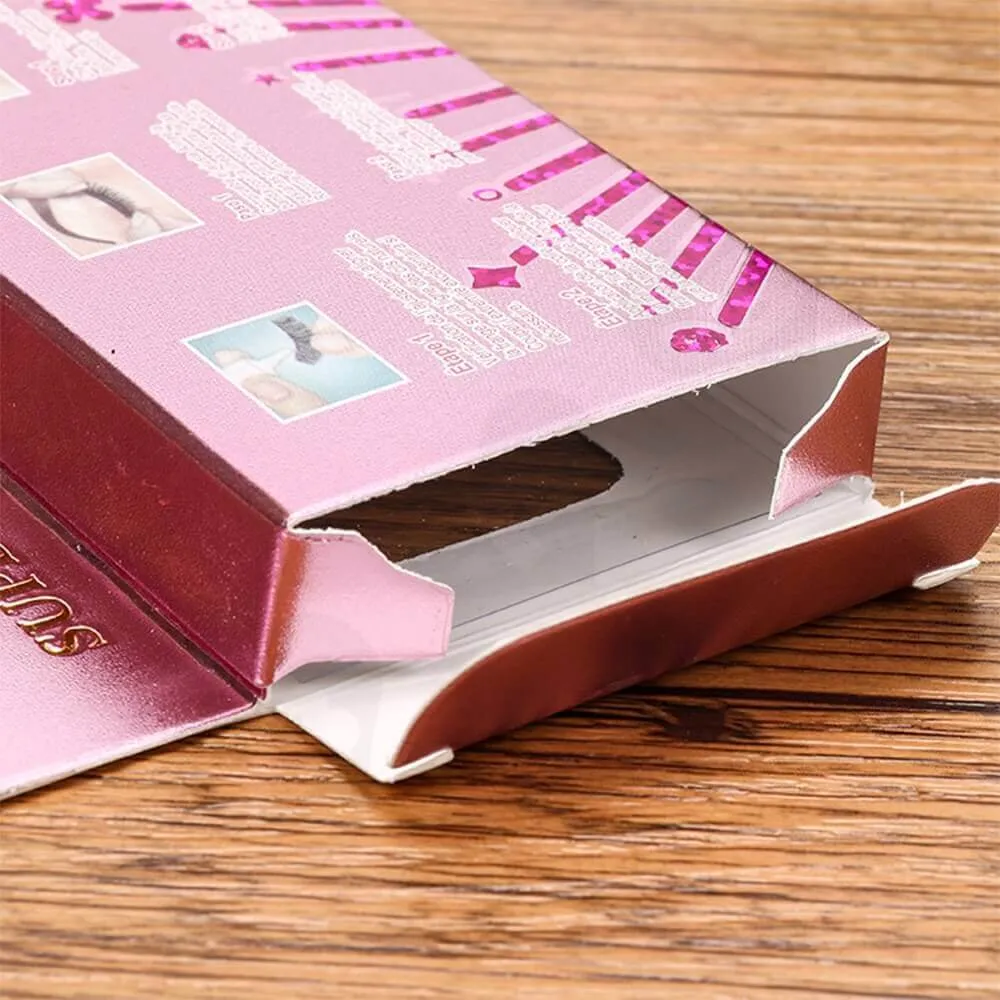 Custom Folding Box With Hangtab For Eyelash Side View Five