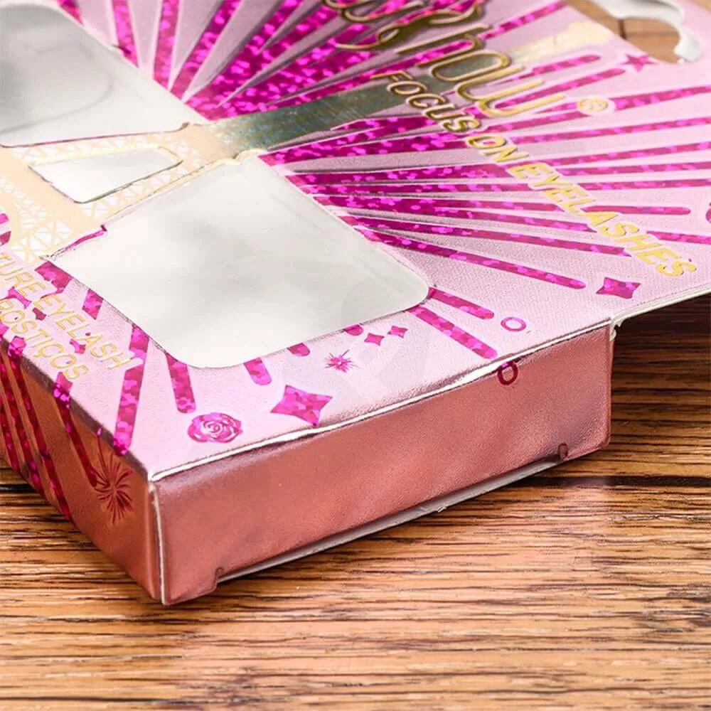 Custom Folding Box With Hangtab For Eyelash Side View Four