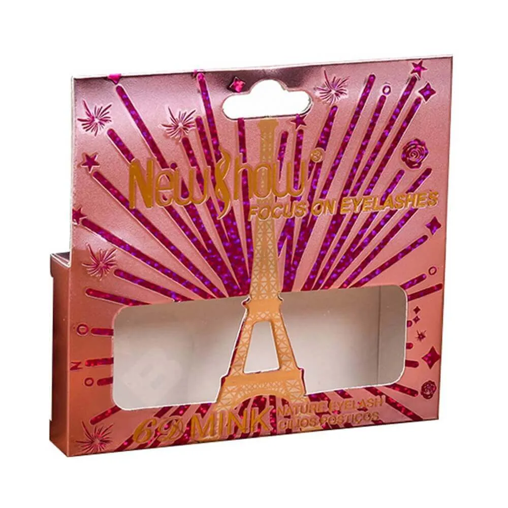 Custom Folding Box With Hangtab For Eyelash Side View One